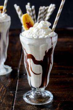 
                    
                        BANANAS FOSTER MILKSHAKES WITH BRULÉED BANANAS & SALTED CHOCOLATE SAUCE
                    
                