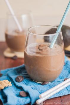 
                    
                        A creamy, rich avocado chocolate peanut butter smoothie that is healthy but tastes indulgent.
                    
                