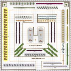 Garden Plan - 2015: MandalaThis concentric circular garden with 4' wide rows and 2' wide walking paths enjoys full sunshine and lots of mother nature's 4 footed grazers that share in the garden's bounty. Permaculture methods used with layers of cardboard, manure, and soil serve to nurture herbs and root vegetables. No herbicides and insecticides are used. This is a zone 4 garden with a pH of 6.8