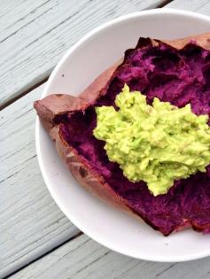 Baked Sweet Potato with Coconut Oil and Avocado Mash from Sakara Life