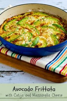 
                    
                        Avocado Frittata with Cotija and Mozzarella Cheese found on KalynsKitchen.com
                    
                