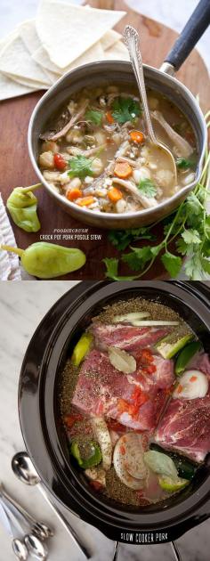 
                    
                        Crockpot Pork Posole Stew doesn't require browning and is a true one pot meal | foodiecrush.com
                    
                