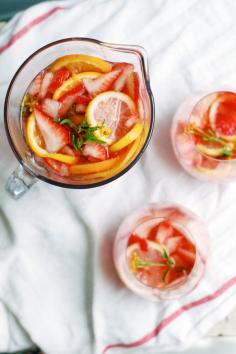 Sparkling Strawberry Sangria from Brooklyn Supper.