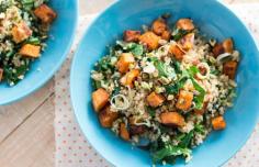
                    
                        Bulgur wheat with sweet potato and tahini sauce
                    
                