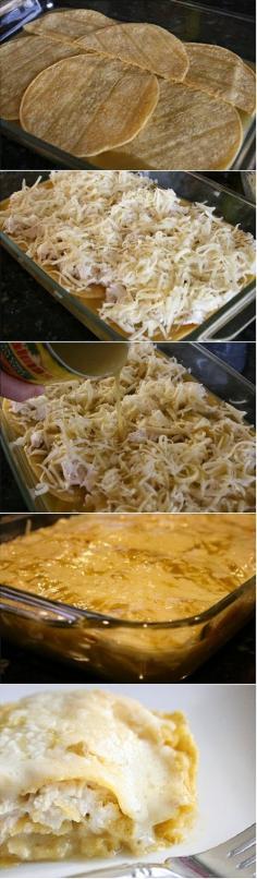 
                    
                        Quick and Easy Green Chile Chicken Enchilada Casserole
                    
                