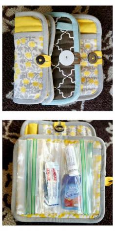 eighteen25: a girl's emergency clutch.  diy potholder to emergency clutch/wallet