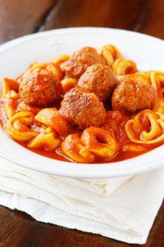 
                    
                        Italian Meatball Tortellini. I keep the ingredients for this on hand at ALL times. This is seriously the best 4-ingredient, quick and easy, family-friendly meal when you need something everyone will eat and FAST!
                    
                