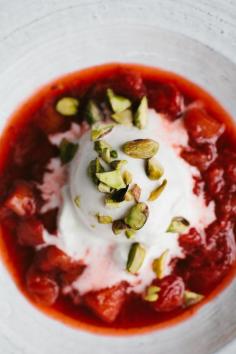 
                    
                        COCONUT SORBET WITH STRAWBERRY RHUBARB SAUCE
                    
                
