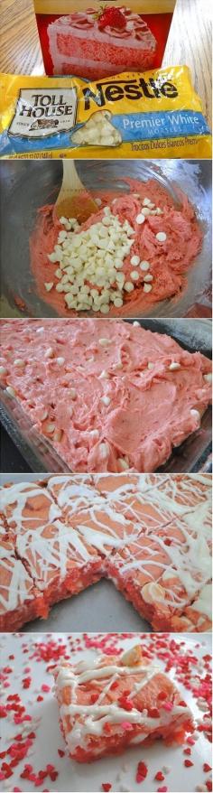 
                    
                        White Chocolate Strawberry Blondies Recipe
                    
                
