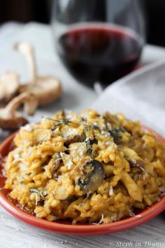 
                    
                        Wild Mushroom Risotto, a creamy, date night dinner for two l Gluten-Free and Vegetarian l www.stephinthyme.com Stephanie Kirkos {StephinThyme}
                    
                
