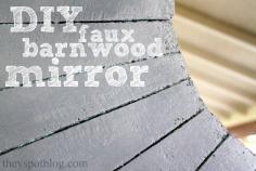 
                    
                        DIY faux-barn wood mirror.
                    
                