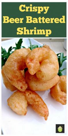 
                    
                        Crispy Beer Battered Shrimp / Prawns. Oh boy.. these are delicious! Light and crispy batter, don't forget the dip!
                    
                