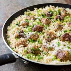
                    
                        Skillet Turkey Meatballs with Lemony Rice
                    
                