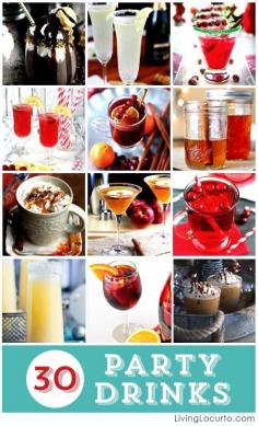 
                    
                        30 Amazing Party Drink Recipes. Cocktails and Mocktails. LivingLocurto.com
                    
                