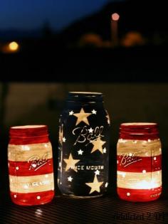 
                    
                        What a great idea! Light up the backyard patio with safe candle lighting in painted mason jars.
                    
                