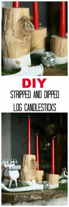 
                    
                        DIY Stripped and Dipped Log Candlesticks
                    
                