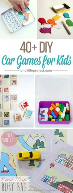 
                    
                        40+ DIY Car Games for Kids - This list has tons of ideas, tips and inspiration to keep your kids busy and quiet in the car or on a plane.
                    
                