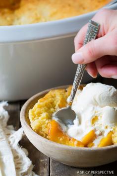 
                    
                        Uh-Ma-Zing Slow Cooker Peach Cobbler on ASpicyPerspective... #slowcooker #crockpot #cobbler
                    
                