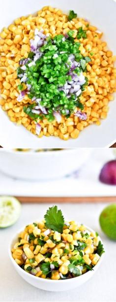 
                    
                        Copycat Chipotle Corn Salsa I howsweeteats.com
                    
                