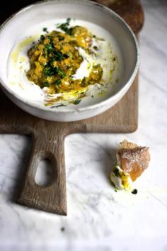 Creamy whipped feta with sweet carrot pesto