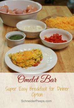 
                    
                        SchneiderPeeps - Omelets make a great breakfast for dinner option - make an omelet bar so everyone can have their favorite add ins.
                    
                