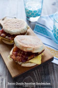 
                    
                        Gouda cheese takes your bacon and egg breakfast sandwich to another level! Bacon Gouda Breakfast Sandwich from thelittlekitchen.net
                    
                