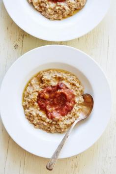 
                    
                        CREAMY OATMEAL WITH RHUBARB & GINGER PRESERVES
                    
                