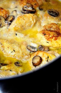 Made these mushroom and garlic chicken thighs over brown rice tonight - so good!