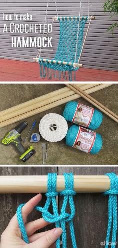 
                    
                        A summer must! DIY your own comfortable and stylish macrame hammock. Macarame is a centuries-old method used to make furniture, plant holders and so many other beautiful home decor items.  Get the how-to here: www.ehow.com/...
                    
                