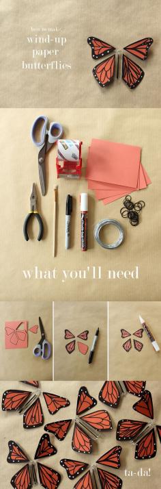 
                    
                        wind-up paper butterflies - put in a card, etc...a little surprise for the recipient!
                    
                