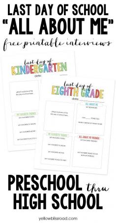 
                    
                        Last Day of School All About Me Free Printable Interviews
                    
                