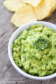 
                    
                        Easy Pesto Guacamole Recipe on twopeasandtheirpo... Love this guacamole!
                    
                