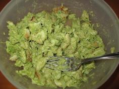 Perfect, I've been craving a chicken salad but avoiding it because so unhealthy.... this solves that (if you discount the fat content :) ) Chicken Avocado Salad - So easy! Just 1 chicken breast, 1 avocado, 1/2 onion, 1 lime's juice and season to taste. Enjoy it by dipping veggies in it or serve it on lettuce wraps. Yummy!!!