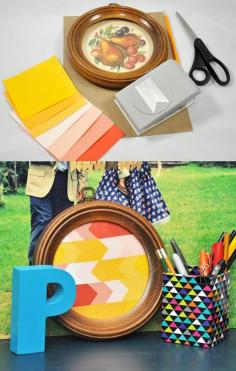 
                    
                        Grab an old frame and some chips left over from a recent painting project to make this unique ombre paint chip art. It's budget friendly!
                    
                