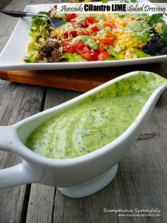 
                    
                        Avocado Cilantro Lime Salad Dressing ~ Sumptuous Spoonfuls #salad #dressing #recipe
                    
                