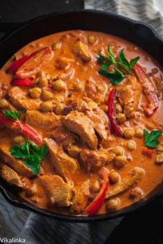 
                    
                        This simplified version of chicken paprikash is made leaner by using chicken breasts and chickpeas so you can enjoy the creamy goodness without the guilt!
                    
                