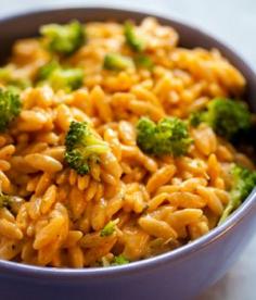 Cheesy broccoli orzo from My Vegan Cookbook