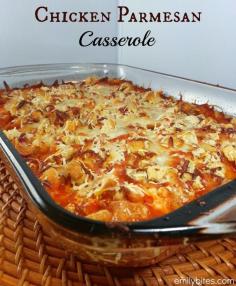 food  Emily Bites - Weight Watchers Friendly Recipes: Chicken Parmesan Casserole