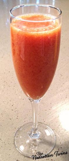 Sparkling Cranberry Mimosa  Lighter version of the original but super yummy | For MORE RECIPES like this please SIGN UP for our FREE NEWSLETTER www.NutritionTwins.com