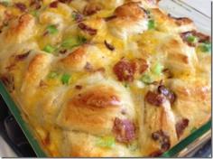 The Blind Lady Cafe Biscuit Breakfast Bake THIS is the famous Breakfast Bake that everyone on FB seems to be raving about!!! I am sharing it AGAIN, so y'all can get a good look at it and keep it on your to make list for Christmas Morning Breakfast/Brunch!!! Breakfast Bake WOW ALERT!! This would make an amazing Christmas morning Breakfast for the family and also if you're having overnight guests (make 2!!) I've made this A LOT for brunches at Country Clubs and Sunday Buffets at Hotels .. it's INCREDIBLE!! I make a few diff kinds - vegetarian, meat lovers (I add bacon and sausage and ham) and a Cheesey lovers (about 5 diff cheeses) I LOVE THIS!! #Breakfast #Brunch #Christmas#Morningrecipe Biscuit Breakfast Bake 10 eggs 1/2 cup milk 16 oz refrigerated breakfast biscuits (I used the Pillsbury flakey kind) ***DO NOT COOK FIRST*** 4 scallions (green onions, spring onions, whatever you prefer to call them) 2 cups shredded extra sharp cheddar cheese If you’re into the meats – cooked center cut bacon or cooked sausage 11×17 pan, sprayed with cooking spray (Note: I think a 9×13 works better, but it might need to bake a little longer) 1. Mix your eggs and milk in a large bowl. Cut each biscuit (I’m all about scissors in the kitchen) into fours and add it to the bowl. I like to do this before I cook the bacon or cut up the scallions – give the biscuits some time to really soak in the eggs. 2. Cut up your scallions, shred your cheese, cook and break up your bacon (or sausage). Add everything to the bowl. 3. Mix it all up and pour into your pan. Bake at 350 for 25-30 minutes .. closer to 30 so it isn't runny YUMMY!! Serve with Fresh Fruit Salad and lotsa coffee/tea and assorted juices *** BLC Hint/Tip *** - if you want to make this the night before leave it in the mixing bowl in the fridge covered with saran. In the morning, give it a good stir then pour into prepared baking dish and proceed to bake as directed!!! Timeline Photos · Dec 12, 2013 · https://m.facebook.com/TheBlindLadyCafe/photos/a.477001212332503.118190.476979752334649/704446722921283/?type=1&source=48