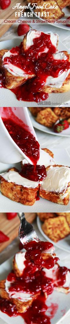 
                    
                        BEST FRENCH TOAST EVER - Angel food cake French toast dipped in cinnamon batter - the perfect texture of toasted on the outside, light, airy and slightly sweet cake heaven on the inside. | Carlsbad Cravings
                    
                
