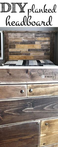 DIY Planked Headboard! This is a super easy and inexpensive headboard that ANYONE can build!