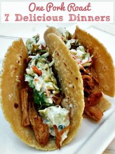 
                    
                        Start with a 5lb pork roast and end up with 7 dinners.  Use these budget tips and money saving tips for stretching one pork loin and feed your family real food on a budget! :: DontWastetheCrumb...
                    
                