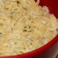 Parmesan Garlic Orzo Recipe~ 1 cup orzo pasta 1/4 cup butter 2 tablespoons minced garlic 1/4 cup Parmesan cheese 2 tablespoons milk 1/2 teaspoon salt and ground black pepper 1 tablespoon chopped fresh parsley