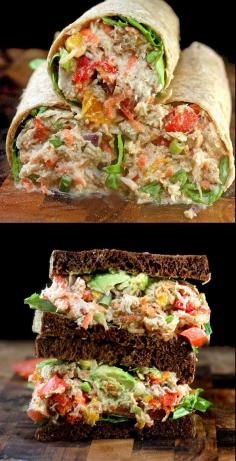 Loaded Chicken or Tuna Salad with Garlic Greek Yogurt Ranch “Mayo” aka Crack Chicken Salad