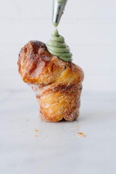 
                    
                        matcha cruffins with cocoa crumble
                    
                