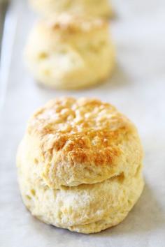 Fluffy and tender biscuits made with Greek Yogurt! Greek Yogurt Biscuits Recipe on twopeasandtheirpod.com
