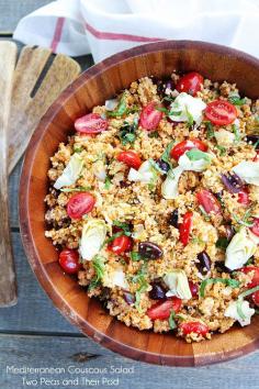 Mediterranean Couscous Salad Recipe on twopeasandtheirpod.com A simple salad for summer! #salad #couscous #Mediterranean