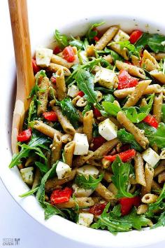 Five Ingredient Pesto Pasta | 23 Delicious Lunches To Brighten Up Your Day At Work [ MyGourmetCafe.com ] #lunch #recipes #gourmet