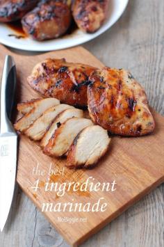 
                    
                        the best 4 ingredient chicken marinade:     1 cup brown sugar, 1 cup oil, 1/2 cup soy sauce, 1/2 cup vinegar
                    
                
